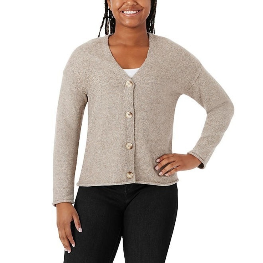 Member's Mark Women's V-Neck Cardigan Size XXL Toasted Heather